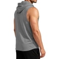 thumbnail image 6 of GrmtClth Mens Hooded Sleeveless Tank Top Casual Gym Workout Shirt with Hood & Kangaroo Pocket Lightweight Breathable Fitness Tops Gray 2XL, 6 of 7