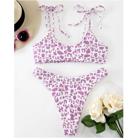 

Finelylove Womens Bikini Padded Sport Bra Style Bikini Purple M