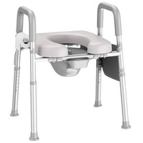 KEKOY Bedside Commode for Seniors, Commode Chair with Arms and Padded Seat , FSA HSA Eligible 400lb Easy Assembly Toilet Chair , Adjutable Raised Toilet Seat with Handles