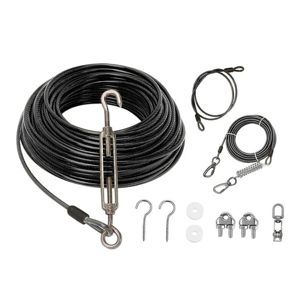 Cable de Entrenamiento Resistente al Desgaste Perfecl para Perros Pequeños y Medianos 15M Negro