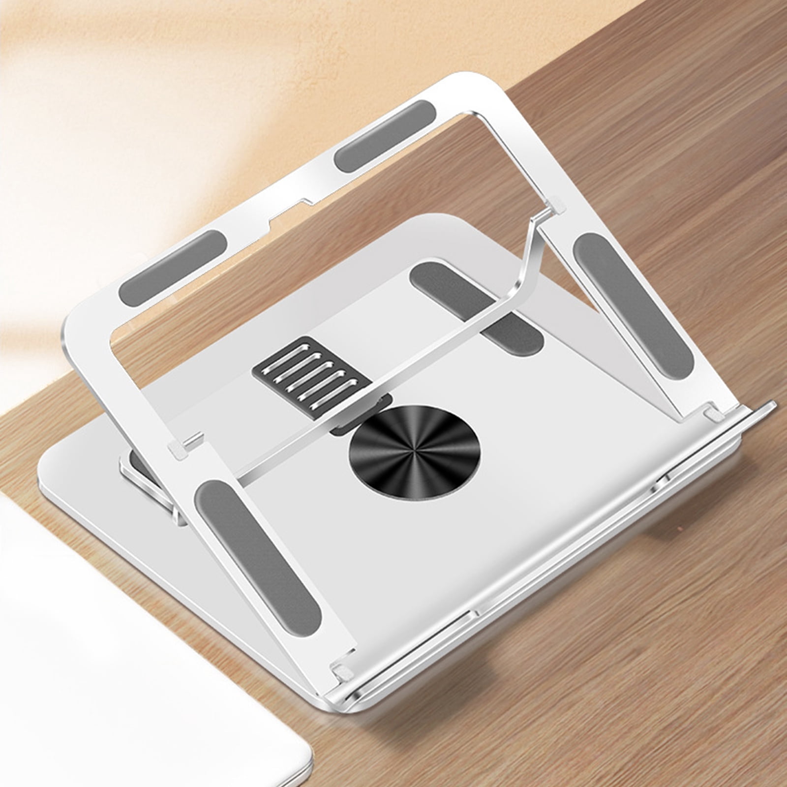 Foldable Aluminum Laptop Stand With 7 Heights Setting And NonSlip Base For Secure Placement On Any Desk Or Surfaces