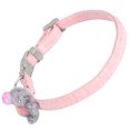 thumbnail image 4 of Collar de cerdo para mascotas, ajustable, lindo collar de poliéster con flores artificiales y campana, color rosa, 4 of 5