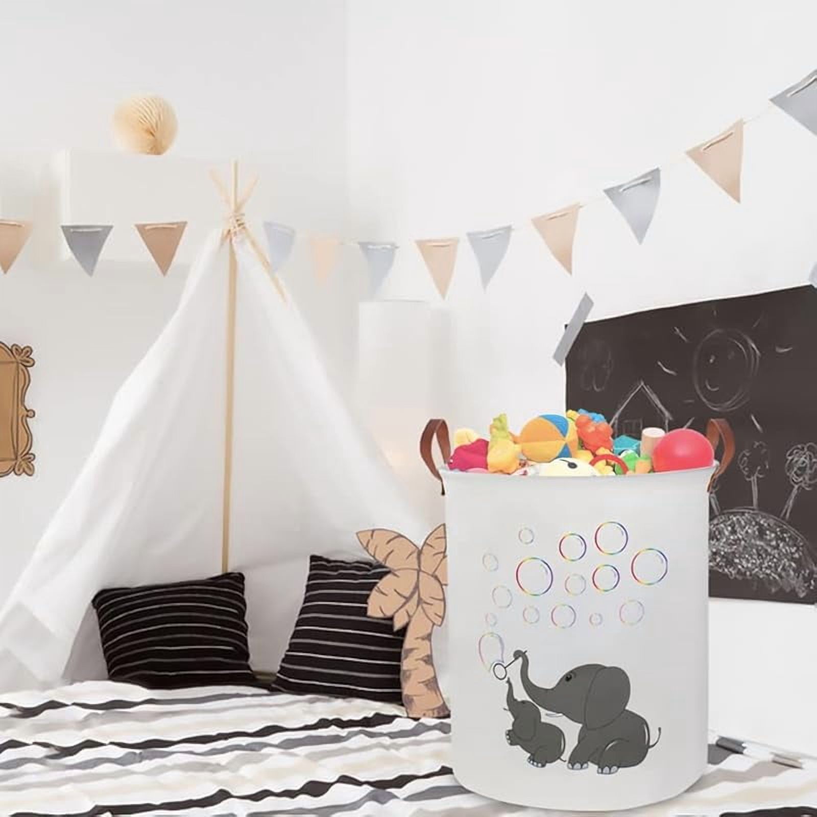 Kids Laundry Basket,Waterproof Baby Boys Nursery Hamper,Collapsible Fabric Storage Container,Toys Bin,Room Decor,Gift Basket