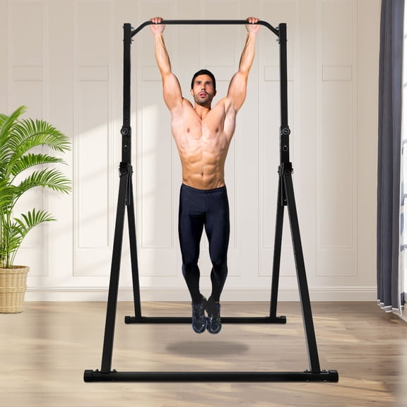 Foldable Pull Up Bar, Power Tower Workout Dip Station Height Adjustable Pull Up Bar for Home, Multifunction Fitness Tower Station Gym Training Equipment