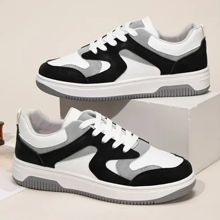 

Women‘s Colorblock Low Top Sneakers Classic Lace-Up Skate Shoes Women‘s Footwear