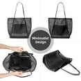 thumbnail image 3 of Beach Bags for Women, Foldable Mesh Tote Bag with Mini Pocket, Womens Shoulder Handbag for Travel Beach Essentials, 3 of 7