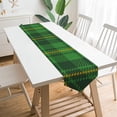thumbnail image 2 of Table Runner St. Patricks Green and Orange Tartan Plaid Washable Table Cloth Runner for Holiday Home Wedding Table Top Decoration 13x90 Inches, 2 of 3