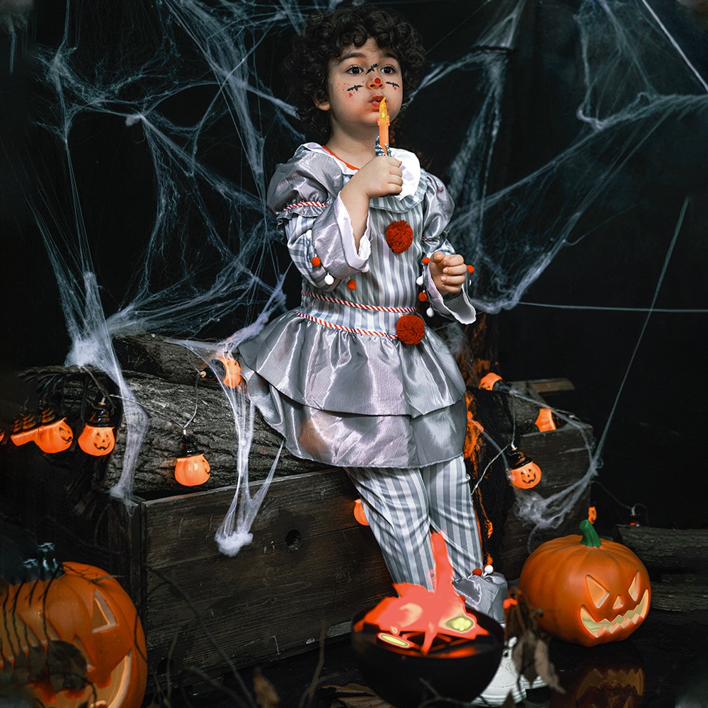 IKALI Kids Clown Costume Jumpsuit photo 6