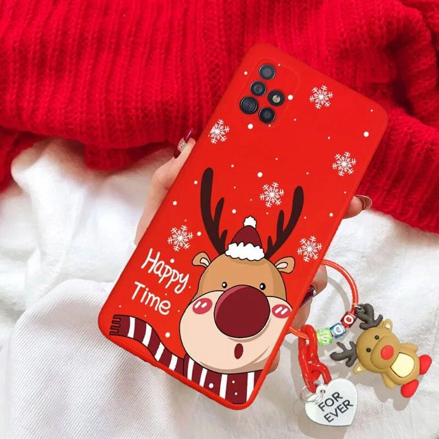 Christmas Reindeer Santa Claus Key Chain Case For iPhone 15 Pro Max 15 Pro For iPhone 15 Plus Hat Tree Snowman Tpu Cover