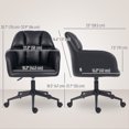 thumbnail image 3 of HOMCOM Chaise de Bureau Pivotante, Chaise de Bureau à Hauteur Réglable, Noire, 3 of 10