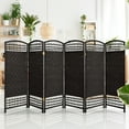 thumbnail image 7 of Red Lantern 4 ft. Short Fiber Weave Folding Screen - Black - 6 Panels, 7 of 7
