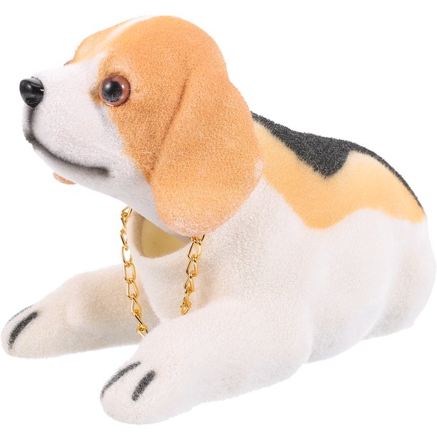FELTECHELECTR Adorable adorno de perro con cabeza movible para coche, escritorio, hogar, tienda (Beagle)