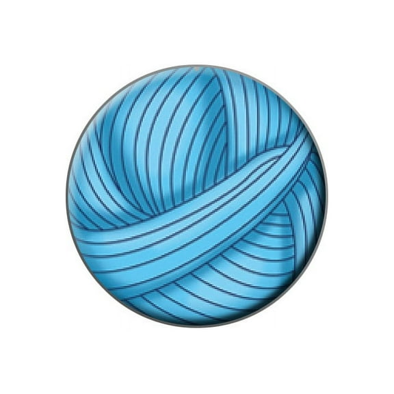 Blue Yarn Ball - Crochet Lapel Hat Pin Tie Tack Small Round