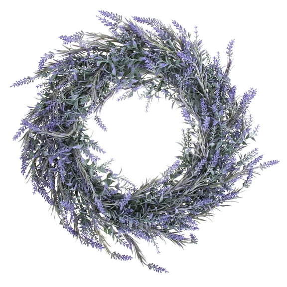 ULTNICE Purple Decorative Door Wreath with Lavender for Wall Mount and Window Decoration 7 Inch