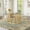 Gold Table+6 Chairs, variant on Hi loPres Set of 7 Modern 6-Person Dining Table Set, 71" Oval Tempered Glass Top with Transparent Acrylic Silver Metal Legs Chairs, Kitchen Furniture