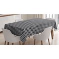 thumbnail image 1 of Retro Tablecloth, Abstract Vintage Horizontally Line Wavy Ovals Classic Mosaic Style Simplistic, Rectangle Satin Table Cover for Dining Room and Kitchen, 60" X 90", Grey Charcoal Grey, by Ambesonne, 1 of 2