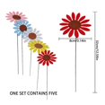 thumbnail image 2 of 5pcs Vintage Sunflower Garden Stakes Lawn Patio Ornaments Waterproof Flower Stick Home Decor, 2 of 5