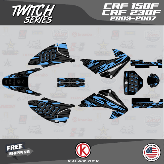 Kalair GFX Graphics Kit for Honda CRF150F (2003-2007) Twitch Series