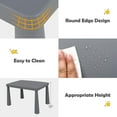 thumbnail image 3 of RONG-3 Table and Chair Set, 3 Piece Plastic Toddler Table and Chairs for Art Craft, Reading, Drawing, Snack Time, Playroom, Preschool, Kindergarten (Gray), 3 of 8