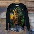 thumbnail image 4 of Unisex St. Patrick's Day Elderly Print Casual Long Sleeve T-Shirt, 4 of 5