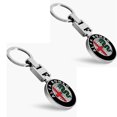thumbnail image 1 of 2 uds doble cara Alfa Romeo coche Logo coche con llavero de Metal anillo colgante, 1 of 5