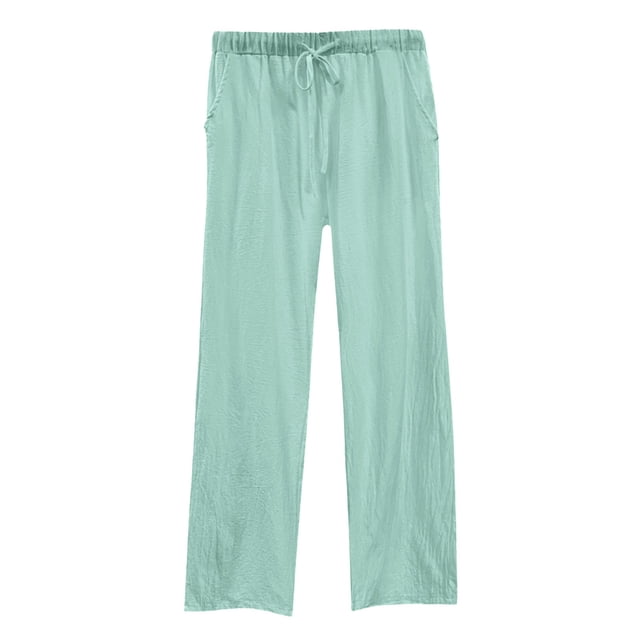 Womens Daily Elastic Waist Workout Trousers - Solid Design, Comfortable Fabric, Suitable for All Seasons