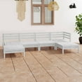 thumbnail image 1 of vidaXL 6 Piece Garden Lounge Set White Solid Wood Pine, 1 of 5