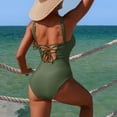 thumbnail image 7 of YueHuiYing Women's Push Up Wrap Front Swimsuit One Piece Tummy Control Bathing Suits Bandeau Support Swimwear, 7 of 7