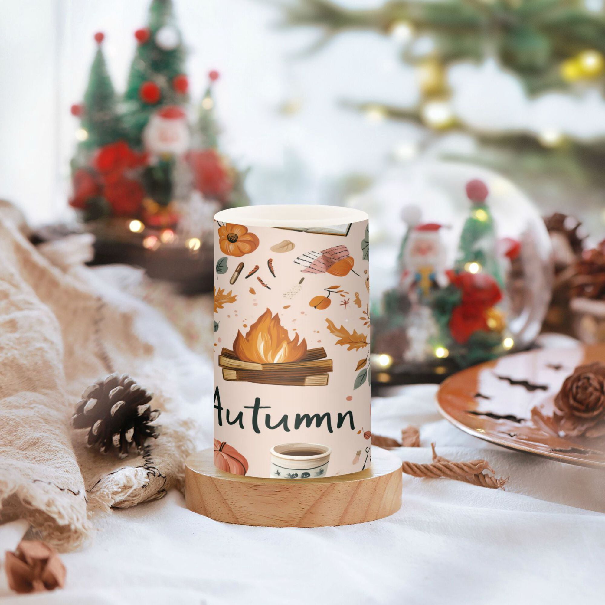 Yayeee Flameless Candles with Remote Flickering Battery Operated Multi Color Changing, Campfire Pattern