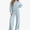 Light Blue, variant on ITSAME Girls 2 Piece Knit Cotton Sweater Set Long Sleeve Crewneck Pullover and Wide Leg Pants Outfit Size 7
