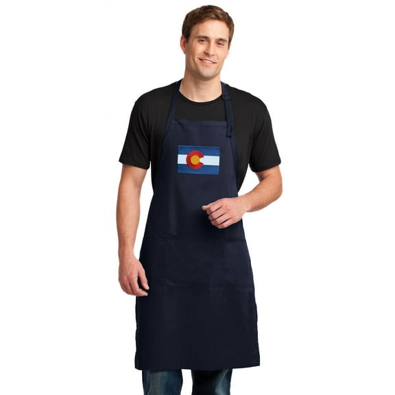 Large Colorado Flag Apron Chef Style Large Size Colorado Aprons with Adjustable Neck & Pockets