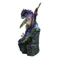 thumbnail image 3 of Green Blue Gold Galaxy Baby Dragon On Faux Geode LED Crystals Rock Figurine, 3 of 9