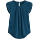 thumbnail image 1 of Blusa informal con cuello redondo y parte superior plisada básica para mujer BANYUO  Electrónica, 1 of 5