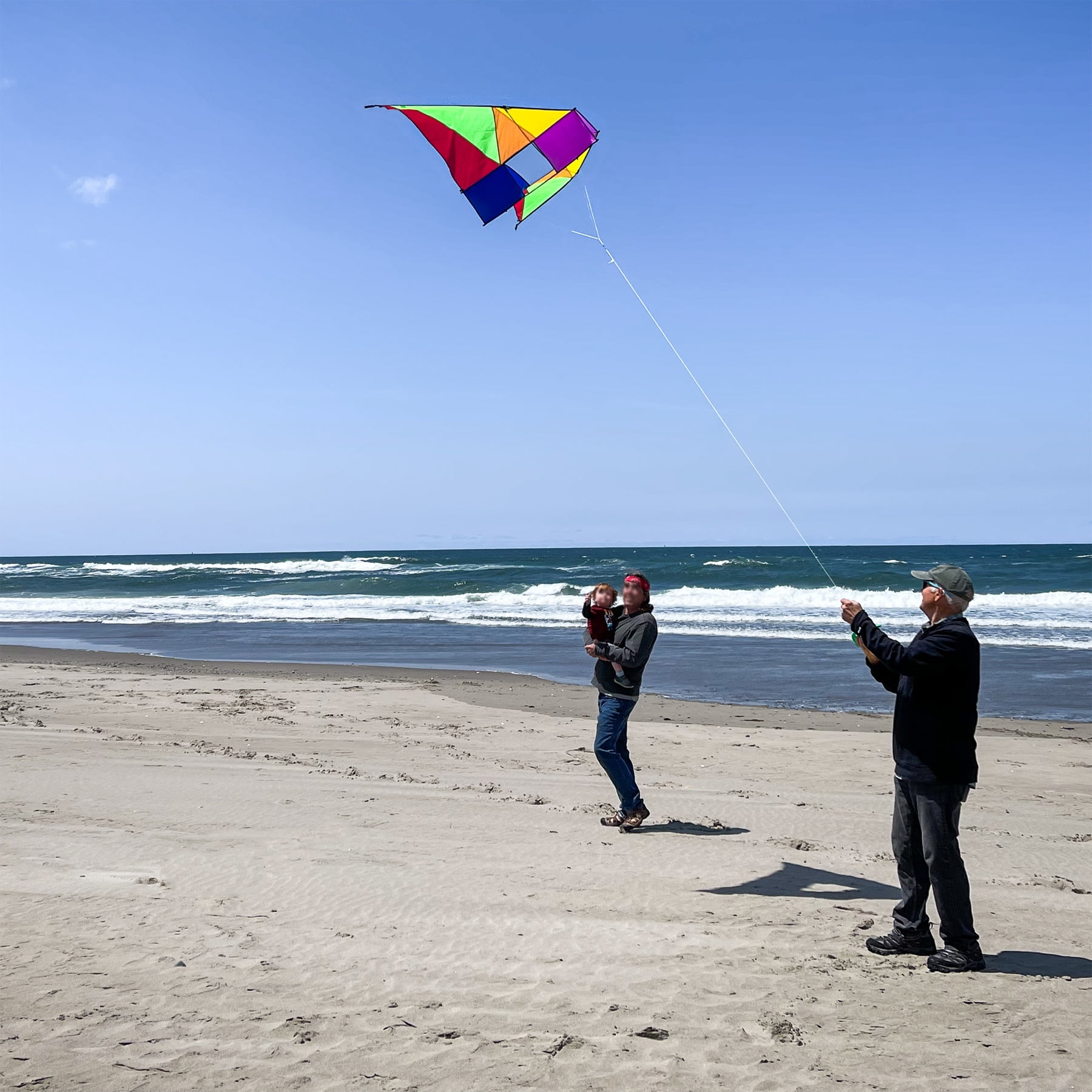 In the Breeze 3011 — Rainbow Conyne Delta Kite, 6-Feet, Single Line Easy Flying Kite