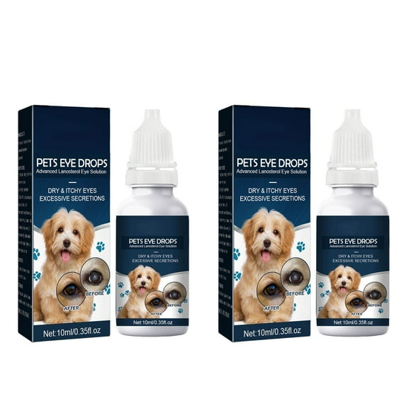 2pcs Dog Eye Drops For Dry Eyes 15% Advanced Lanosterol Eye Solution For Recommend Comfort Reliever Eye Itchy 10ML Tibetan Accessories Care Accessories Pet Supplies For Cat Bath Pet Accessories For
