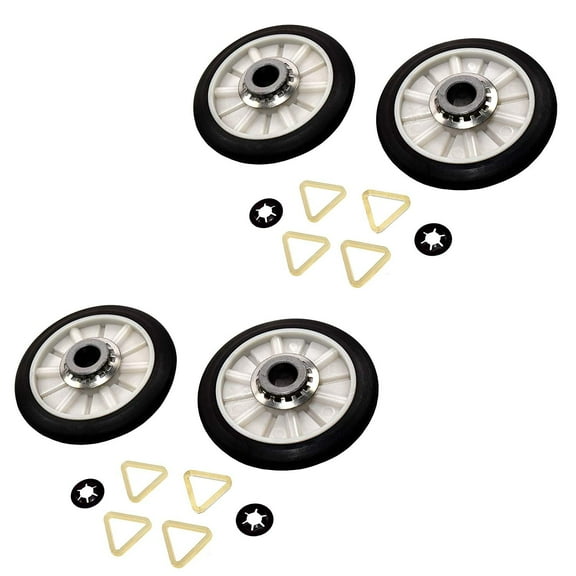 HQRP 2-Pack Dryer Drum Support Roller Kit Replacement for 4KAED4475TQ0 4KAED4475TQ1 AGD4475TQ0 AGD4475TQ1 YAED4370TQ0 YAED4470TQ0 YAED4475TQ1 3ZAED4475TQ0