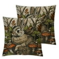 thumbnail image 2 of Awypu Mystery Witchy Decor Pillow Covers  Set of 2, Skull Moth Hands Dancing Magic Horns Hare Mushroom Pillow Cushion Cases,Home Decor for Outdoor Sofa Bedroom Car Black White, 2 of 6