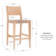 thumbnail image 6 of Holden 29" Bar Stools, Set of 2, Natural with Handwoven Seagrass Seat, 6 of 11