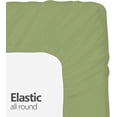 thumbnail image 3 of Full XL 100% Cotton Jersey Knit Sheet Set - Extra-Soft, Breathable & Hypoallergenic - 15" Deep Pockets, 54" x 80" - Ideal for Extra Long Full Beds - 4PC Full XL Sheet Set (Green), 3 of 7