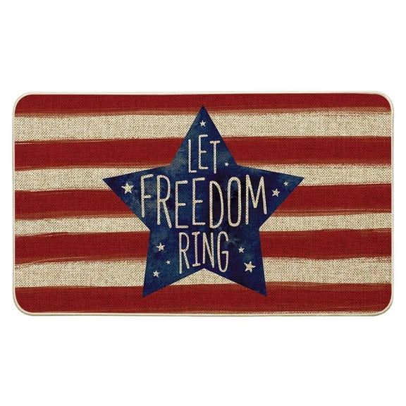 LHNFT 4th of July Watercolor Stripes Star, Washable Holiday Indoor Mat Bathroom Rugs,Non Slip Absorbent Mud Trapper Mats, Wipe Your Paws, Funny Classroom/Kitchen for Home Decor 16*24in/40*60cm