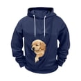 thumbnail image 7 of Pet Pouch Hoodie Men Small Dog Carrier Hoodies Puppy Pouch Sweatshirt Unisex Fall Animal Holder Pullover Tops Navy M, 7 of 7