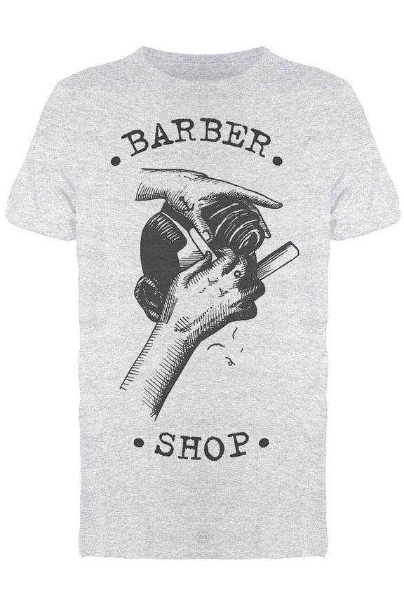 Cutting Hair In A Barbershop T-Shirt Men -Image by Shutterstock, Male Medium