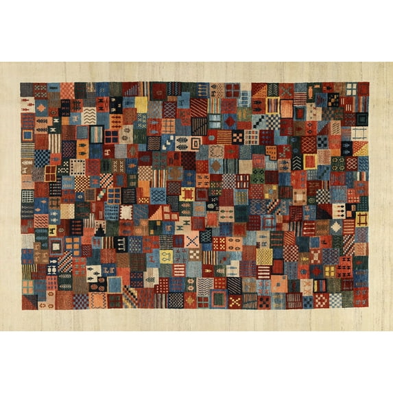 Ahgly Company Indoor Rectangle Contemporary Brownish Green Abstract Area Rugs, 3' x 5'