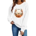 thumbnail image 6 of Trikvn Women's Vintage Fall Sweatshirts Halloween Ghost Pumpkin Print Pullover Tops Long Sleeve Crewneck Casual Activewear Loose Fit Holiday Graphic Shirts, 6 of 6