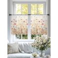 thumbnail image 4 of Colorful Wildflower Semi Sheer Window Curtains 54 Inches Long, Botanical Vintage Floral Country Retro Rod Pocket Voile Silky Chiffon Curtain Light Filtering Drapes for Living Room, 52"x54", 2 Panels, 4 of 9