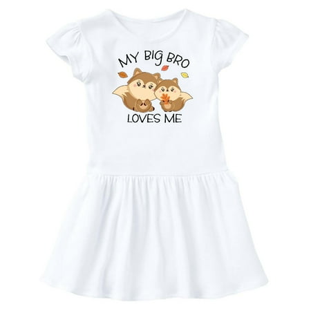 

Inktastic My Big Bro Loves Me with Cute Squirrels in Autumn Gift Toddler Girl Dress