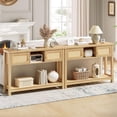 thumbnail image 4 of FASHENG Console Table, 47" Rattan-Like Entryway Table with Storage, Sofa Table Behind Couch for Living Room Entry Foyer Hallway, Natural NL34XG01, 4 of 9