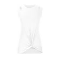 thumbnail image 4 of Scyoekwg Womens Fashion Tank Top Casual Dressy Blouse Sling Crewneck Hollow Out Front Twisted Tank Tops Suspenders Sleeveless Slim Solid Color Summer Blouses (White,XL), 4 of 6