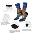 thumbnail image 3 of Rateoe Neon Shanghai Cityscape Night for Women Casual Calf Socks - Cute Crew Socks - Thin Soft Above Ankle Socks Size 5-11, 3 of 6