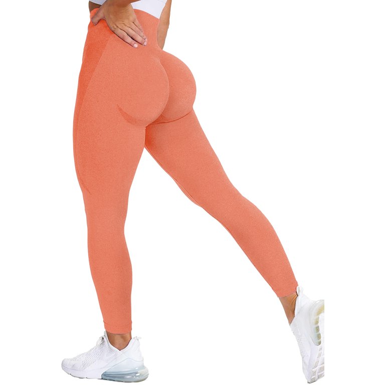Women's High Waist Workout Gym Smile Contour Seamless Leggings Butt Lift  Tummy Control Yoga Pants Active Tights